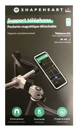 Support Smartphone Shapeheart MAGNETIQUE POUR SCOOTER TAILLE XL - Adaptateur  et chargeur 